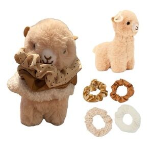 Llama Plush Toy Keychain With Scrunchie